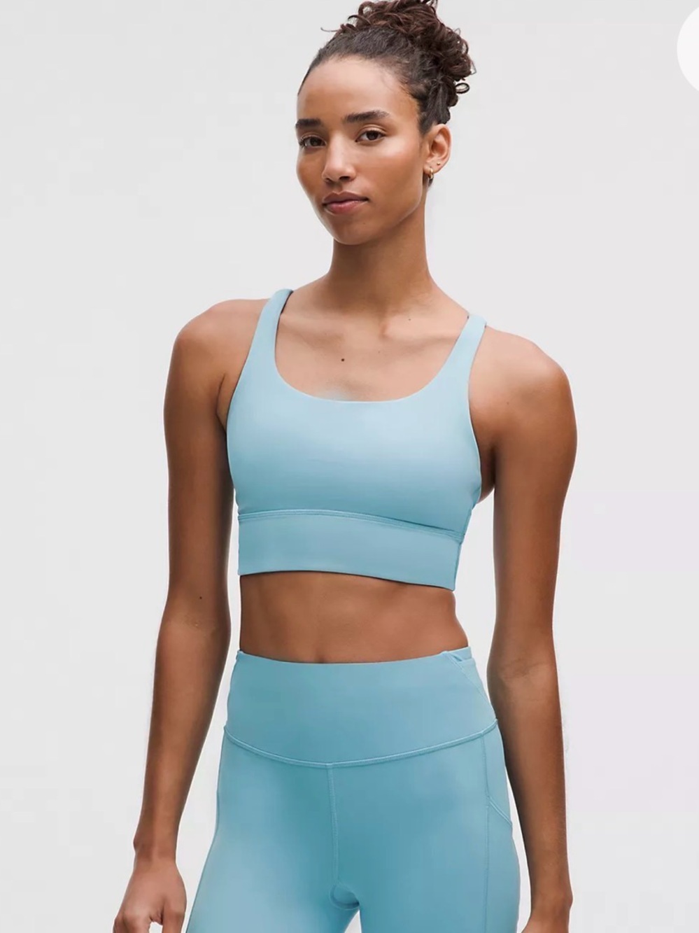 Lululemon Strappy Longline Sports Bra Light Blue